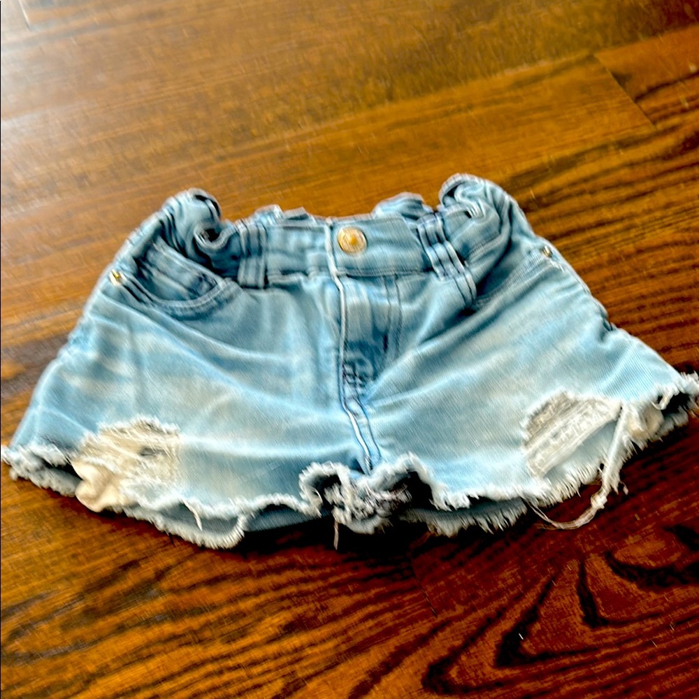 Jessica Simpson Denim Blue Distressed Girl Shorts Size 3T